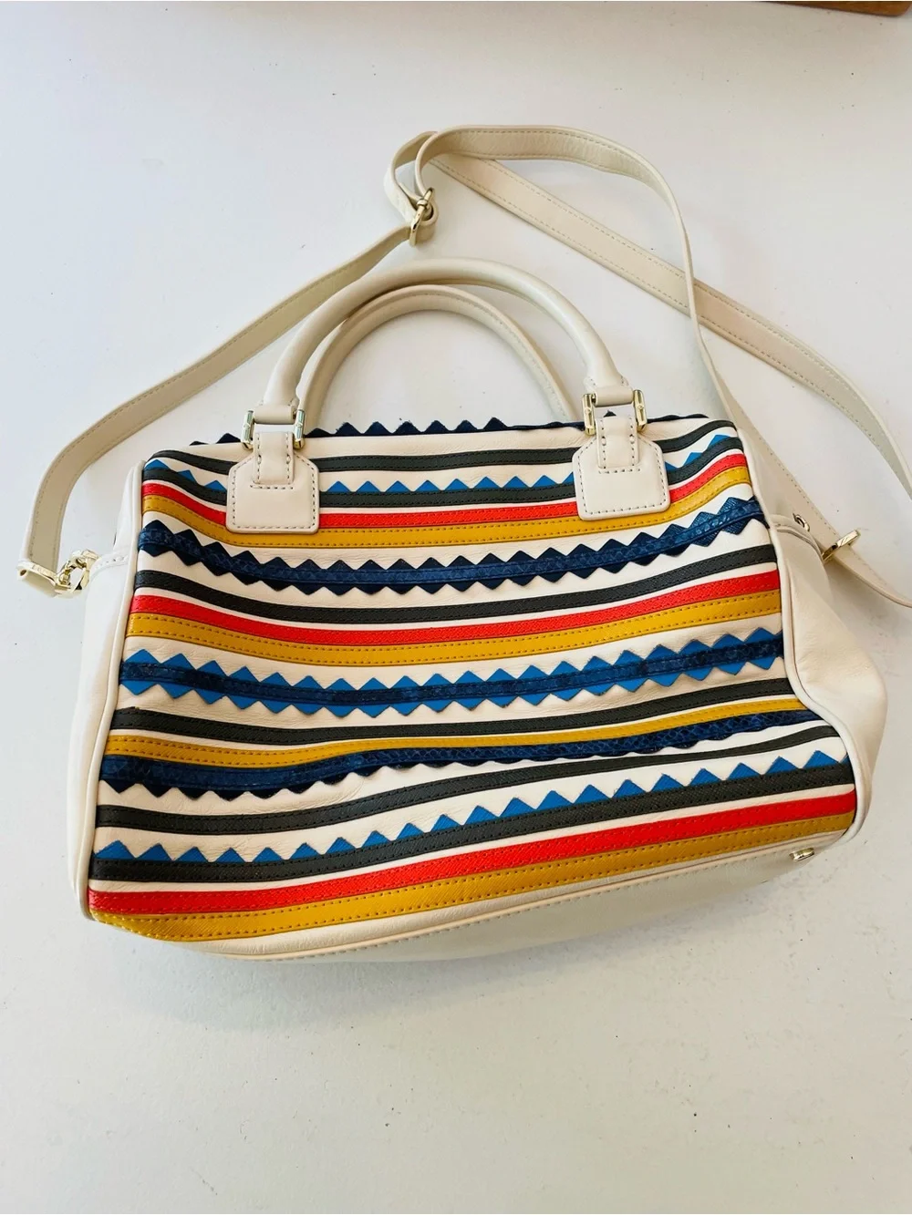 Tory Burch Zig Zag Middy Handbag Satchel